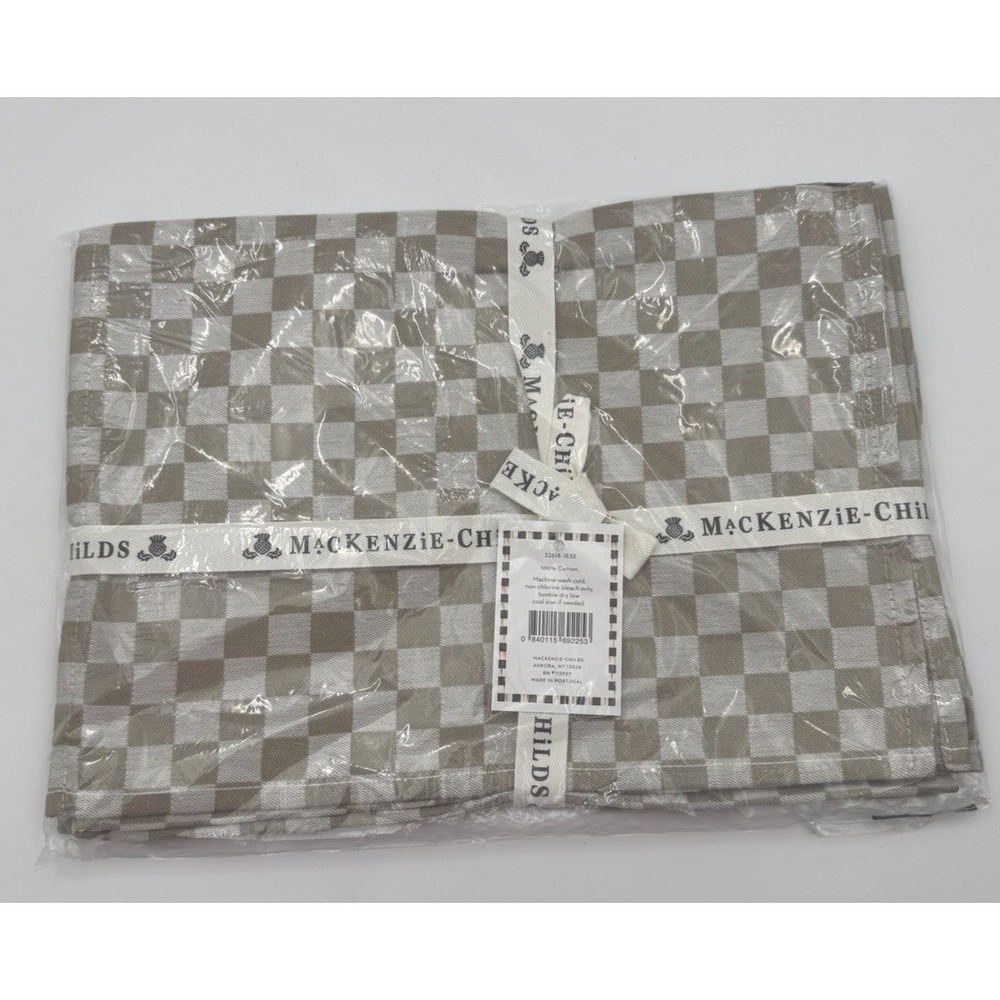 MacKenzie-Childs Flax Check Cotton Placemats – Set of 4 – NEW